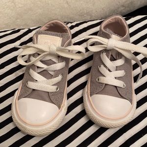 Converse grey pink and white lace up sneakers 6c